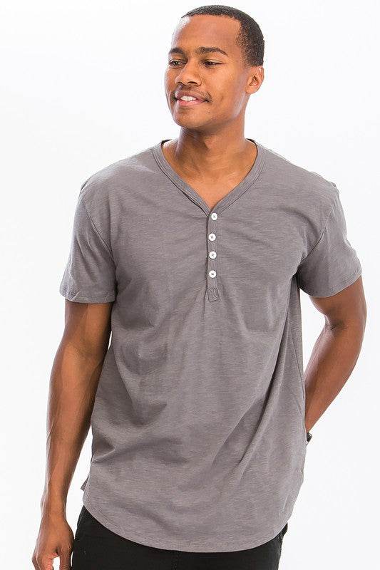 SHORT SLEEVE 4 BUTTON HENLEY SHIRT - Shop Style & More | Fresh Looks, Everyday Deals & Free Shipping