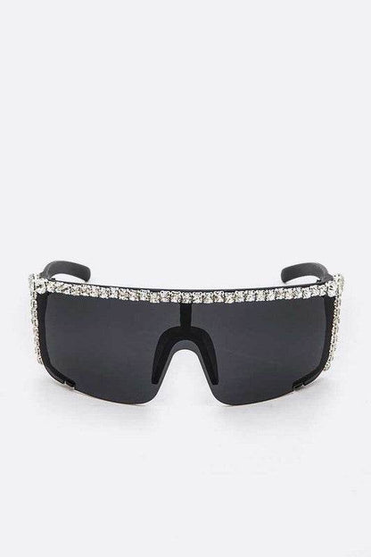 Rhinestone Shield Inspired Statement Sunglasses - Shop Style & More | Fresh Looks, Everyday Deals & Free Shipping