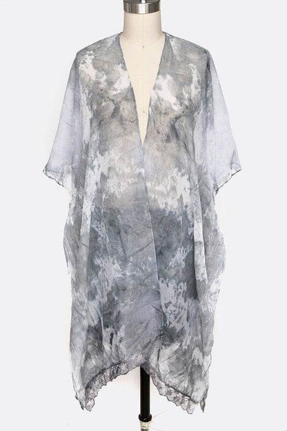 Tie Dye Lace Trim Kimono Cardigan - Shop Style & More | Fresh Looks, Everyday Deals & Free Shipping