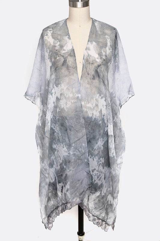 Tie Dye Lace Trim Kimono Cardigan - Shop Style & More | Fresh Looks, Everyday Deals & Free Shipping