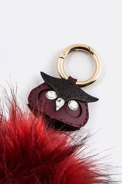 Leather Owl Fur Pom Key Charm - Shop Style & More | Fresh Looks, Everyday Deals & Free Shipping