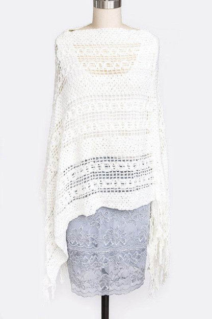 Loose Knit Fringe Poncho - Shop Style & More | Fresh Looks, Everyday Deals & Free Shipping