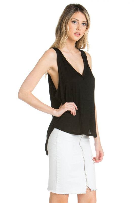 high low v-neck open side tank top - Shop Style & More | Fresh Looks, Everyday Deals & Free Shipping