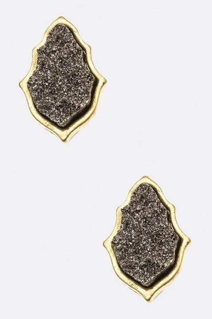 Druzy Leaf Stud Earrings - Shop Style & More | Fresh Looks, Everyday Deals & Free Shipping