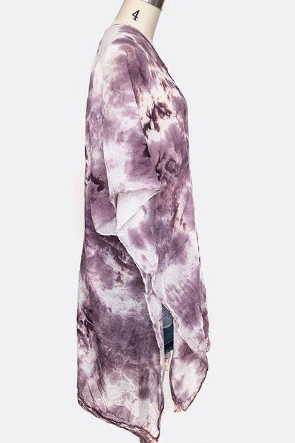 Tie Dye Lace Trim Kimono Cardigan - Shop Style & More | Fresh Looks, Everyday Deals & Free Shipping