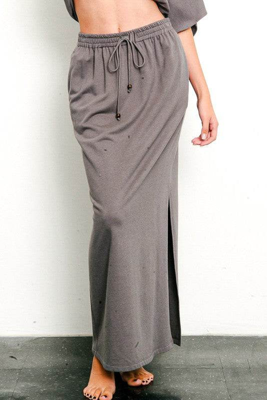 BRUSHED ORGANIC HEMP Side Slit Maxi Skirt - Shop Style & More | Fresh Looks, Everyday Deals & Free Shipping