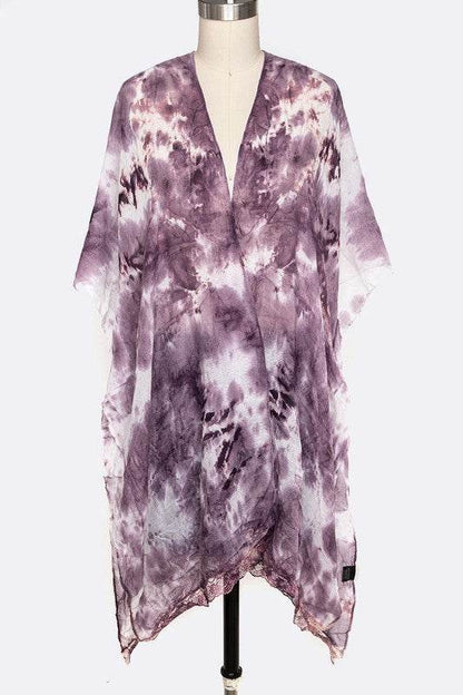 Tie Dye Lace Trim Kimono Cardigan - Shop Style & More | Fresh Looks, Everyday Deals & Free Shipping