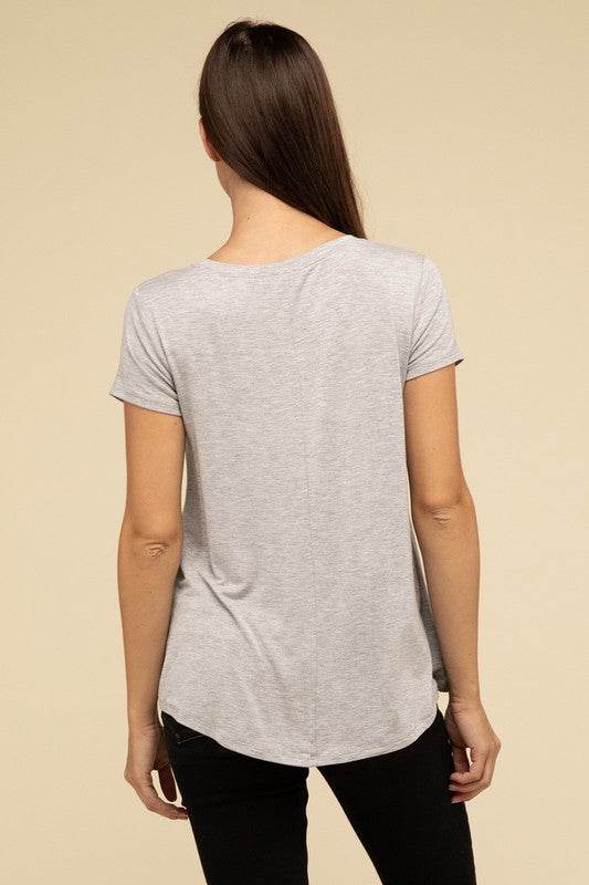 Flowy Round Hem Rayon Short Sleeve Top - Shop Style & More | Fresh Looks, Everyday Deals & Free Shipping