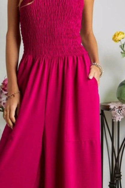 ADORA Smocking Top Wide Leg Jumpsuit - Shop Style & More | Fresh Looks, Everyday Deals & Free Shipping