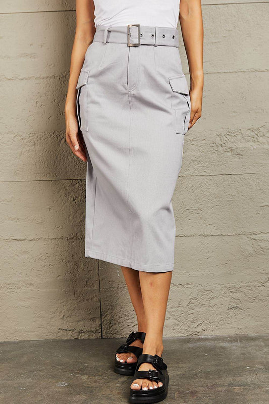 HYFVE Professional Poise Buckled Midi Skirt - Shop Style & More | Fresh Looks, Everyday Deals & Free Shipping