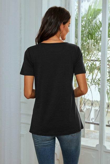 Star Print Color Block Round Neck T Shirt - Shop Style & More | Fresh Looks, Everyday Deals & Free Shipping