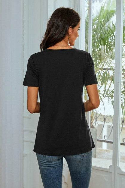 Star Print Color Block Round Neck T Shirt - Shop Style & More | Fresh Looks, Everyday Deals & Free Shipping