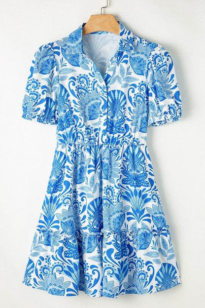 Floral Print Drawstring Waist Ruffled Mini Dress - Shop Style & More | Fresh Looks, Everyday Deals & Free Shipping