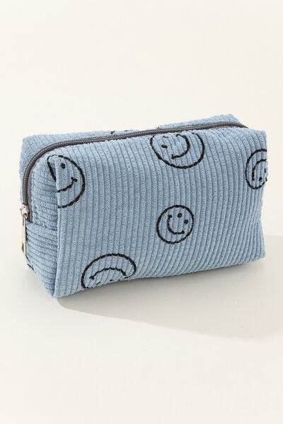 Zenana Smiley Face Corduroy Cosmetic Pouch - Shop Style & More | Fresh Looks, Everyday Deals & Free Shipping