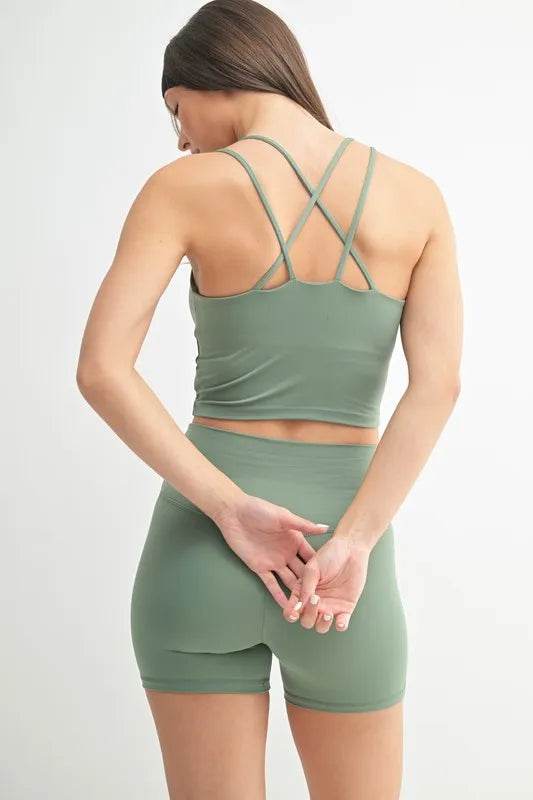 MONO B Venice Cloud Light Crisscross Sports Bra - Shop Style & More | Fresh Looks, Everyday Deals & Free Shipping