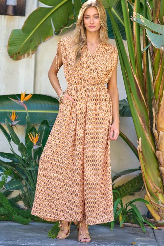 Printed V-Neck Sleeveless Jumpsuit - Shop Style & More | Fresh Looks, Everyday Deals & Free Shipping