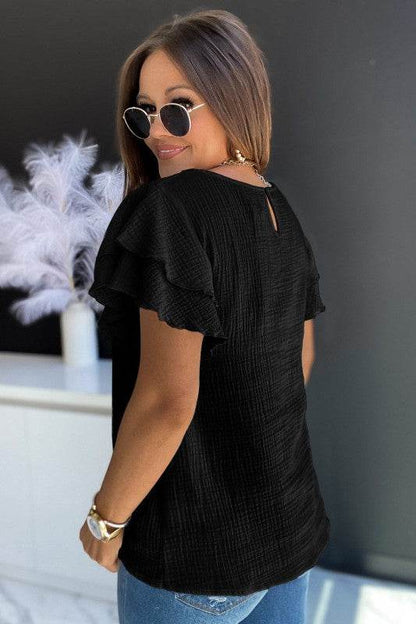 Sabrina Tiered Ruffled Short Sleeve Blouse - Shop Style & More | Fresh Looks, Everyday Deals & Free Shipping