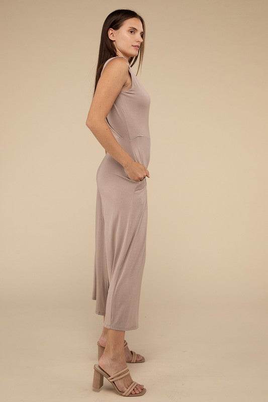 Surplice Neckline Sleeveless Jumpsuit - Shop Style & More | Fresh Looks, Everyday Deals & Free Shipping