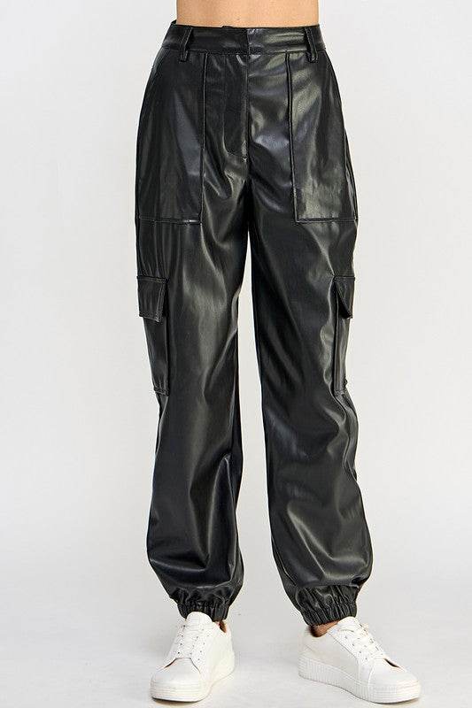 RELAXED VEGAN LEATHER CARGO PANTS - Shop Style & More | Fresh Looks, Everyday Deals & Free Shipping