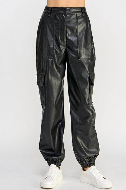 RELAXED VEGAN LEATHER CARGO PANTS - Shop Style & More | Fresh Looks, Everyday Deals & Free Shipping