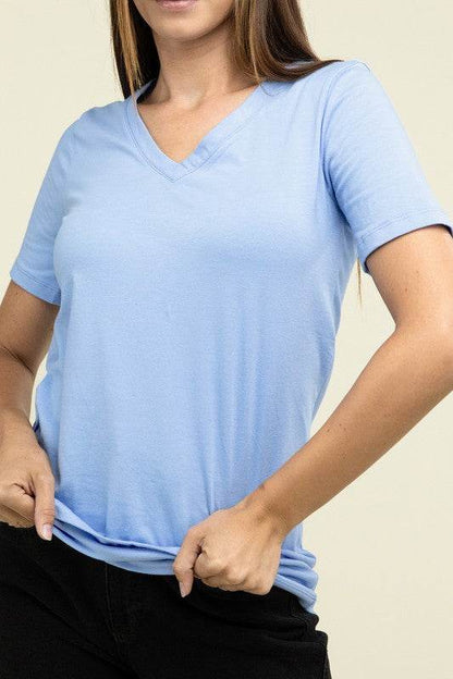Cotton V-Neck Short Sleeve T-Shirts - Shop Style & More | Fresh Looks, Everyday Deals & Free Shipping