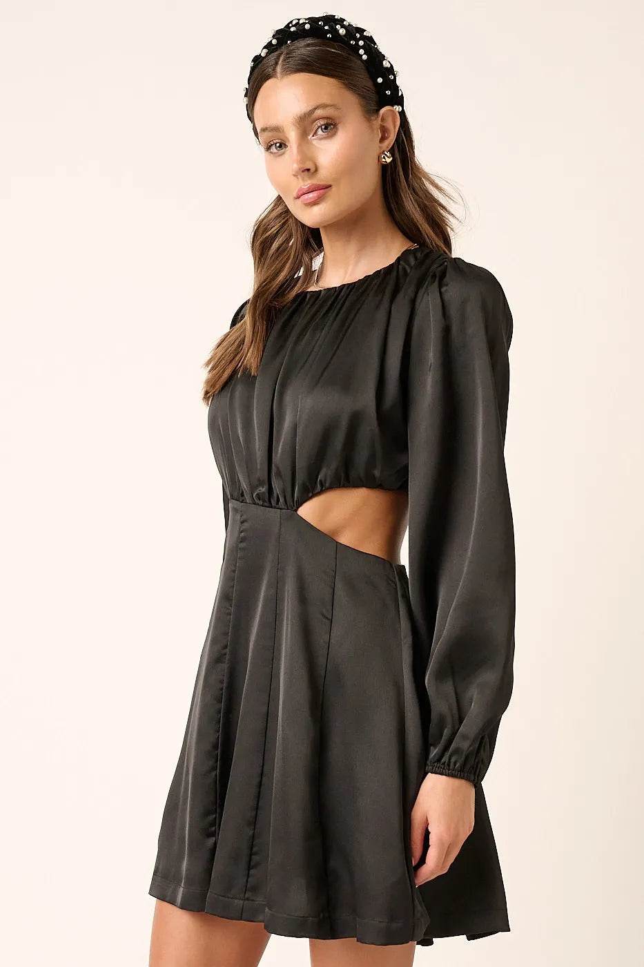 Mittoshop Satin Side Cutout Detail Mini Dress - Shop Style & More | Fresh Looks, Everyday Deals & Free Shipping