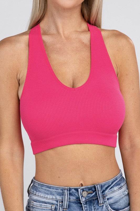 Ribbed Cropped Racerback Tank Top - Shop Style & More | Fresh Looks, Everyday Deals & Free Shipping