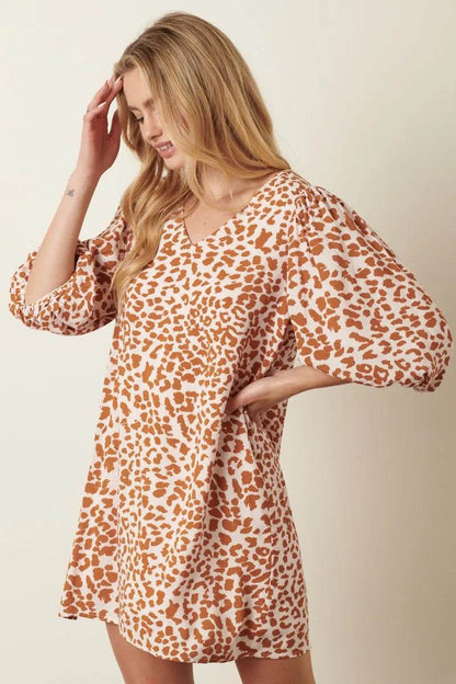 Mittoshop Animal Print Puff Sleeve Mini Dress - Shop Style & More | Fresh Looks, Everyday Deals & Free Shipping