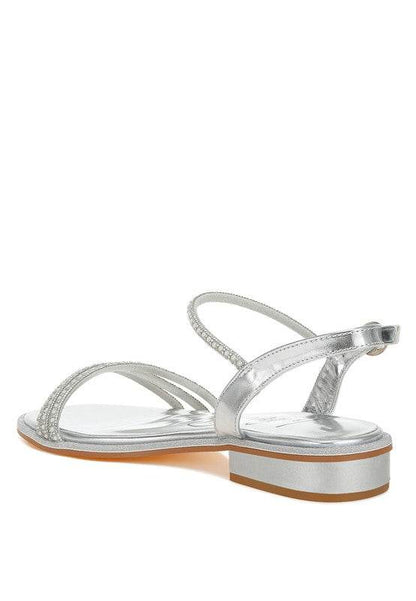 Nobbity Rhinestone Pearl Detail Flat Sandals - Shop Style & More | Fresh Looks, Everyday Deals & Free Shipping
