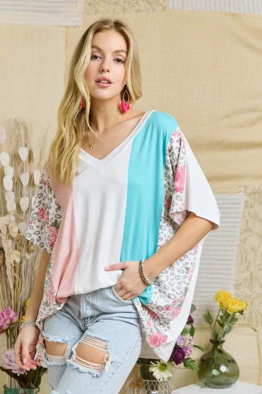 ADORA Colorblock Casual Knit Tunic Top - Shop Style & More | Fresh Looks, Everyday Deals & Free Shipping