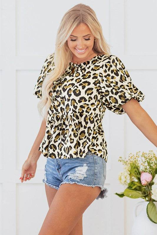 Catherine Bubble Sleeve Peplum Blouse - Shop Style & More | Fresh Looks, Everyday Deals & Free Shipping