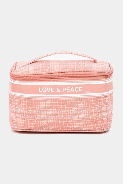 Fame Love & Peace Striped Handle Bag Pink One Size Bags