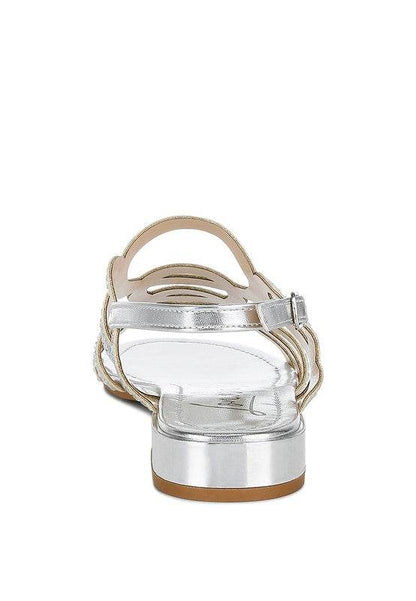 Jisters Cut Out Detail Rhinestone Flat Sandals - Shop Style & More | Fresh Looks, Everyday Deals & Free Shipping