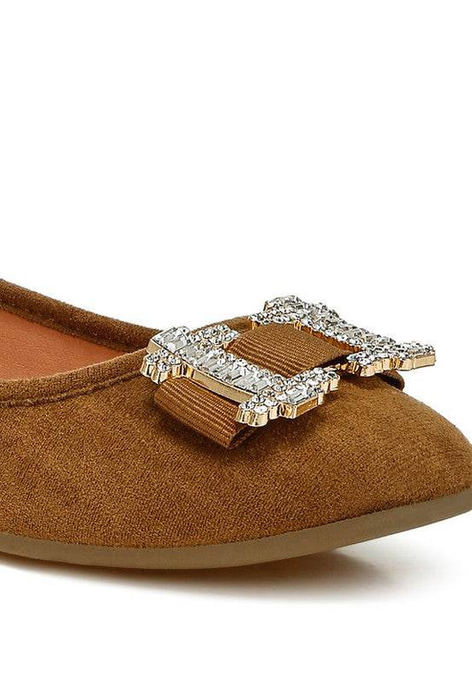 Prajik Rhinestone Buckle Detail Ballerinas - Shop Style & More | Fresh Looks, Everyday Deals & Free Shipping