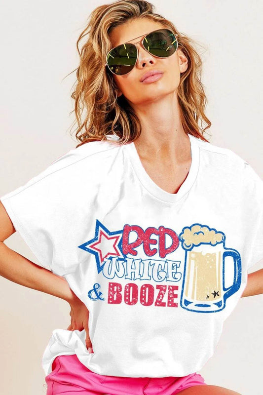 BiBi Red White and Booze Graphic Jersey Top - Shop Style & More | Fresh Looks, Everyday Deals & Free Shipping