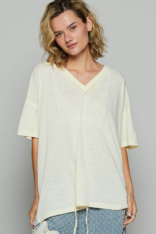 POL V-Neck Half Sleeve T-Shirt - Shop Style & More | Fresh Looks, Everyday Deals & Free Shipping