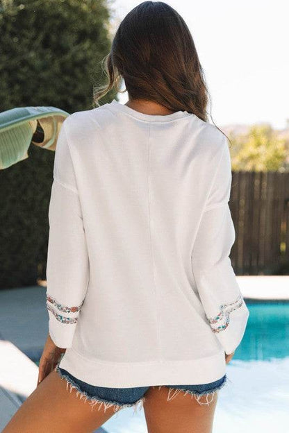 Peace Drop Shoulder Wide Sleeve Casual Top - Shop Style & More | Fresh Looks, Everyday Deals & Free Shipping