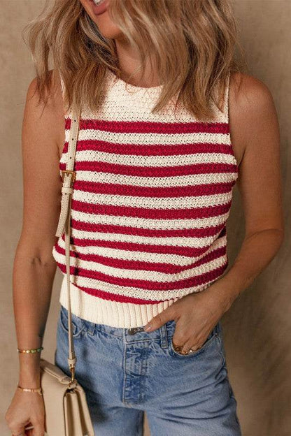 Robin Textured Knit Ribbed Hem Sweater Tank Top - Shop Style & More | Fresh Looks, Everyday Deals & Free Shipping