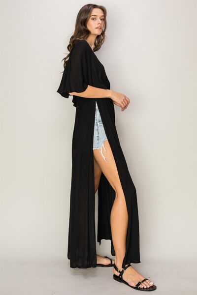 Tie Back Maxi Split Cover Up Dress Cover-Ups