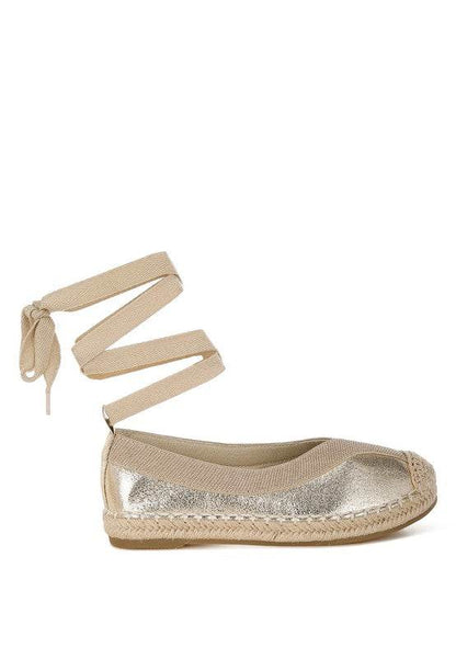 Zayal Metallic Detachable Lace Espadrilles - Shop Style & More | Fresh Looks, Everyday Deals & Free Shipping