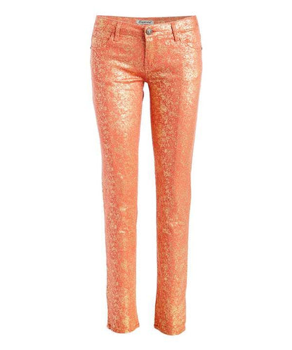 Low Rise Metallic Print Skinny jeans Pants - Shop Style & More | Fresh Looks, Everyday Deals & Free Shipping