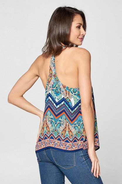 Sleeveless Print V-neck Tank Top - Shop Style & More | Fresh Looks, Everyday Deals & Free Shipping