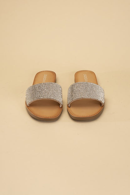 JUSTICE-S Rhinestone Slides Sandals