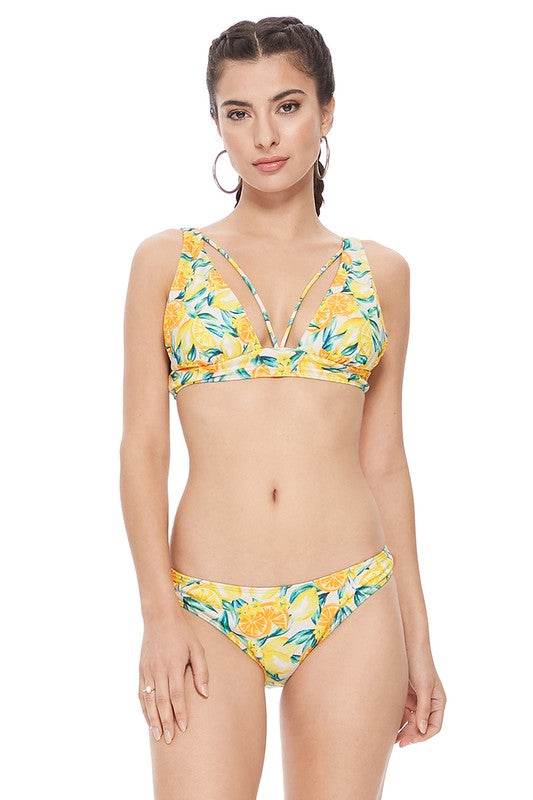 TEXTURED LEMON PRINT BIKINI SET - Shop Style & More | Fresh Looks, Everyday Deals & Free Shipping