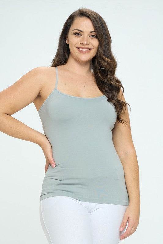 Seamless Long Spaghetti Strap Long Camisole Top - Shop Style & More | Fresh Looks, Everyday Deals & Free Shipping