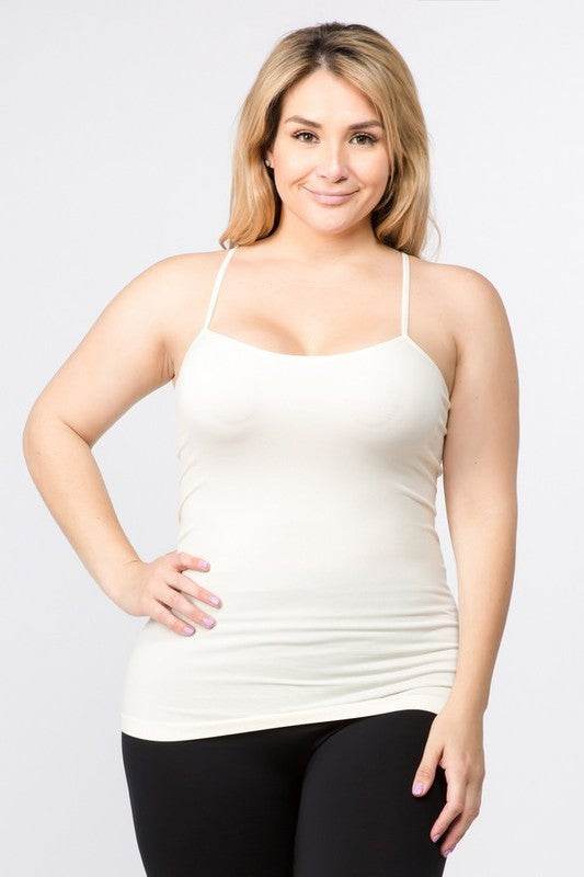 Seamless Long Spaghetti Strap Long Camisole Top - Shop Style & More | Fresh Looks, Everyday Deals & Free Shipping