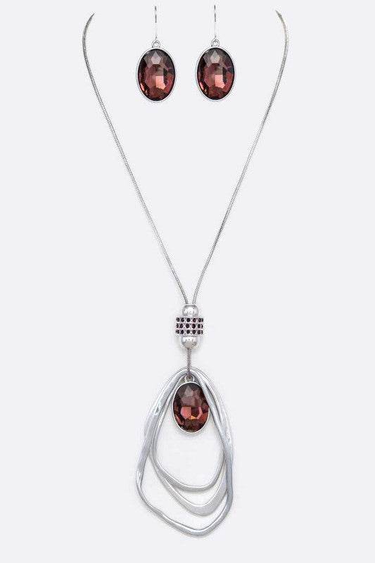 Crystal Drop & Hoops Necklace Set - Shop Style & More | Fresh Looks, Everyday Deals & Free Shipping