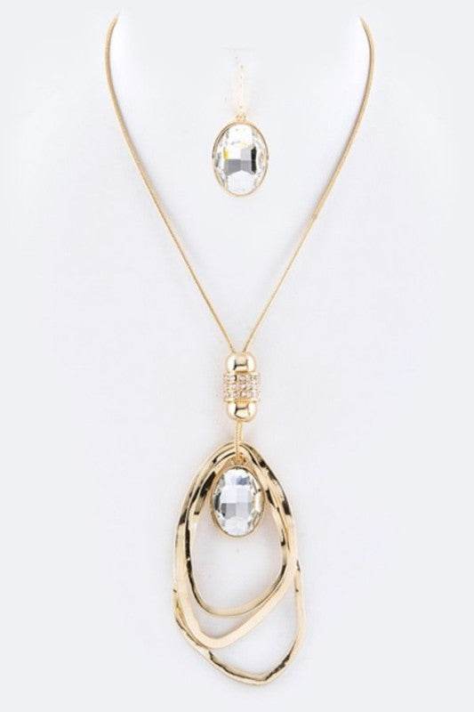 Crystal Drop & Hoops Necklace Set - Shop Style & More | Fresh Looks, Everyday Deals & Free Shipping