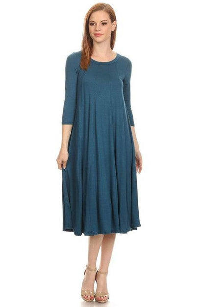 Solid jersey knit a-line dress - Shop Style & More | Fresh Looks, Everyday Deals & Free Shipping