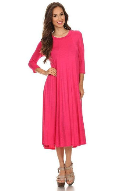Solid jersey knit a-line dress - Shop Style & More | Fresh Looks, Everyday Deals & Free Shipping